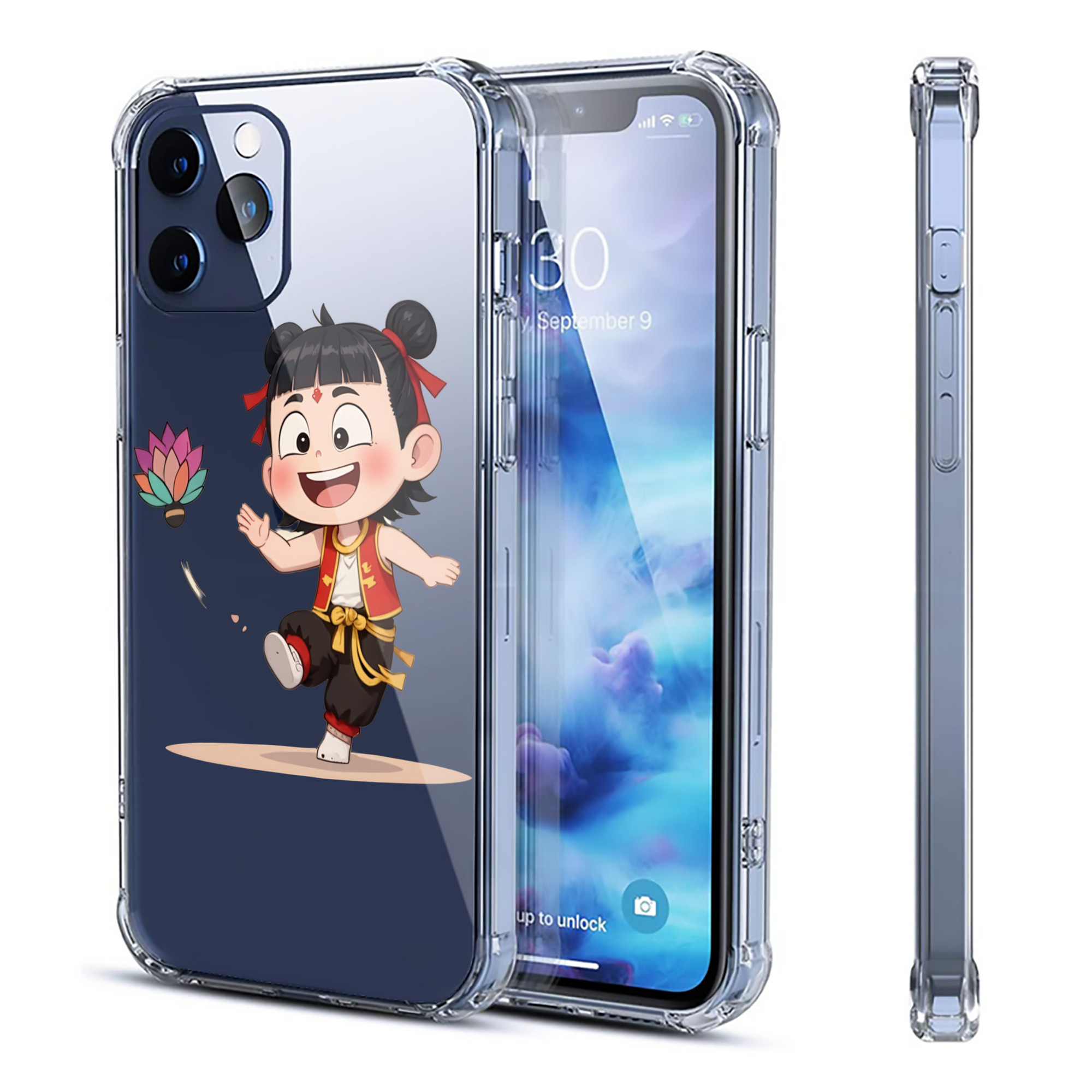 （画像用） Ne Zha 2 ナタ 魔童の大暴れ 【iPhone 12シリーズ対応】透明スマホケース（クリアソフトケース）
